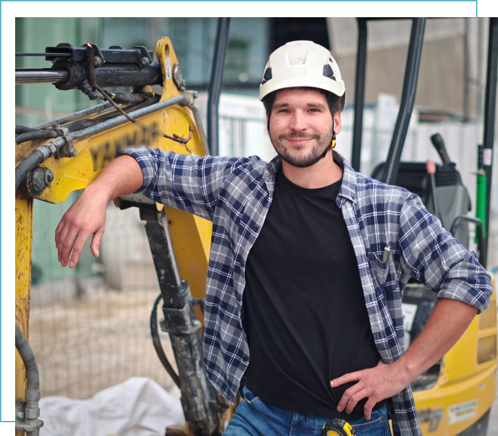 Man working construction site