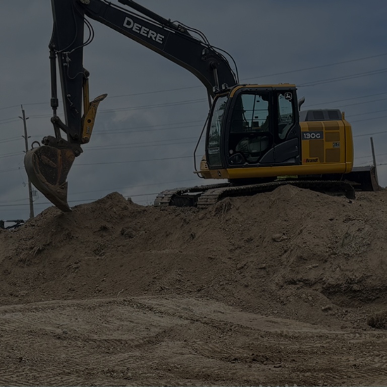 Yellow excavation machine